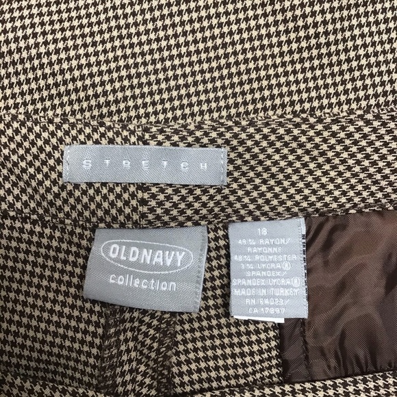 Old Navy Brown and Tan Checkered Dress Pants - Size 18 - Picture 4 of 5